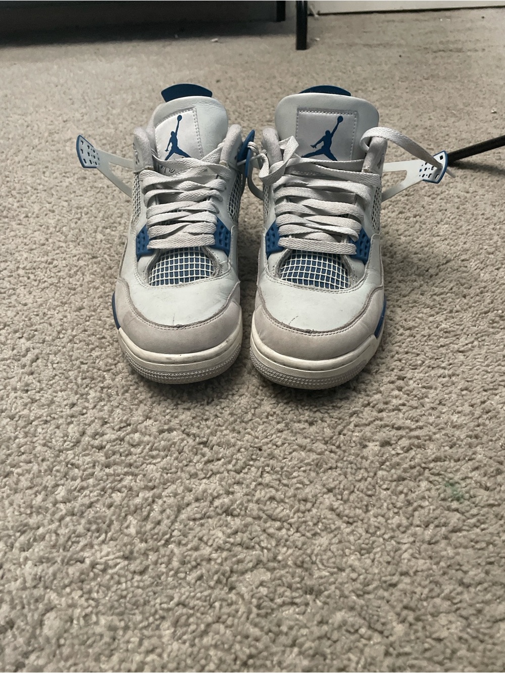 Jordan Kids White and Blue Low-Top Sneakers